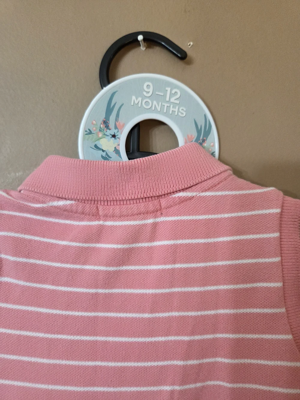 Ralph Lauren Coral Pink Striped Polo Dress size 12 Months